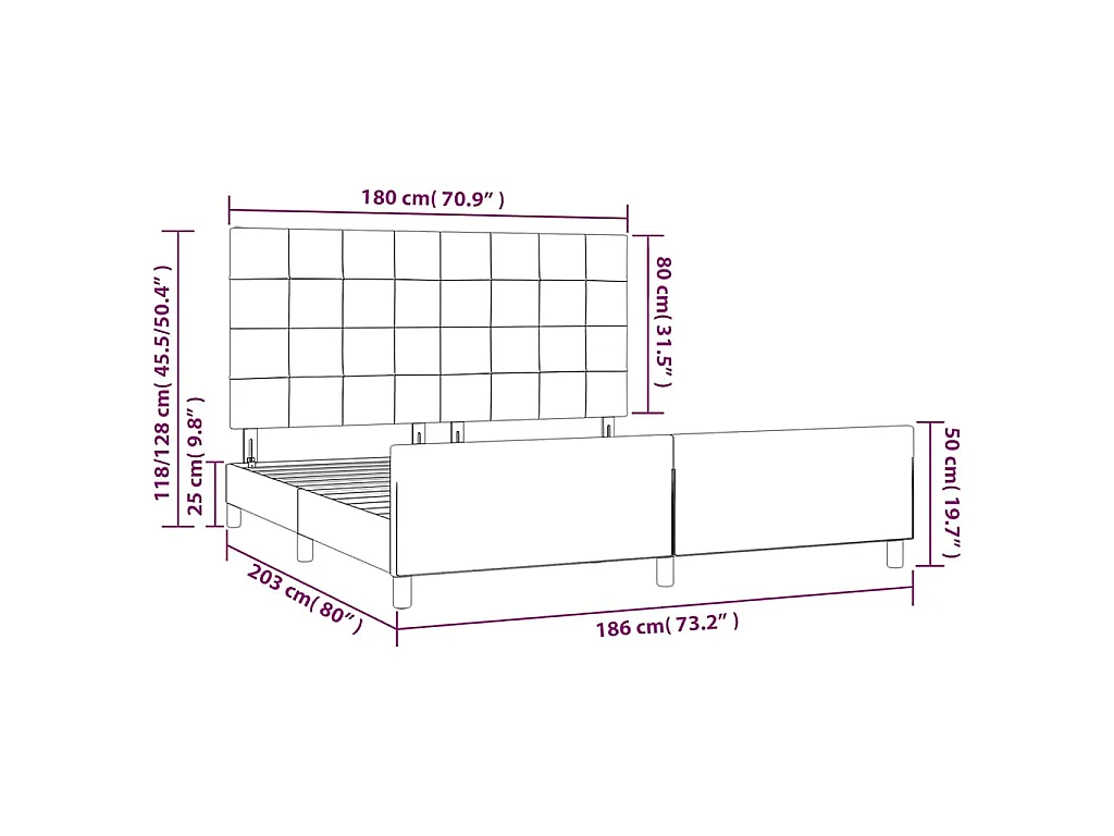 Bedframe met hoofdeinde fluweel donkergroen 180x200 cm