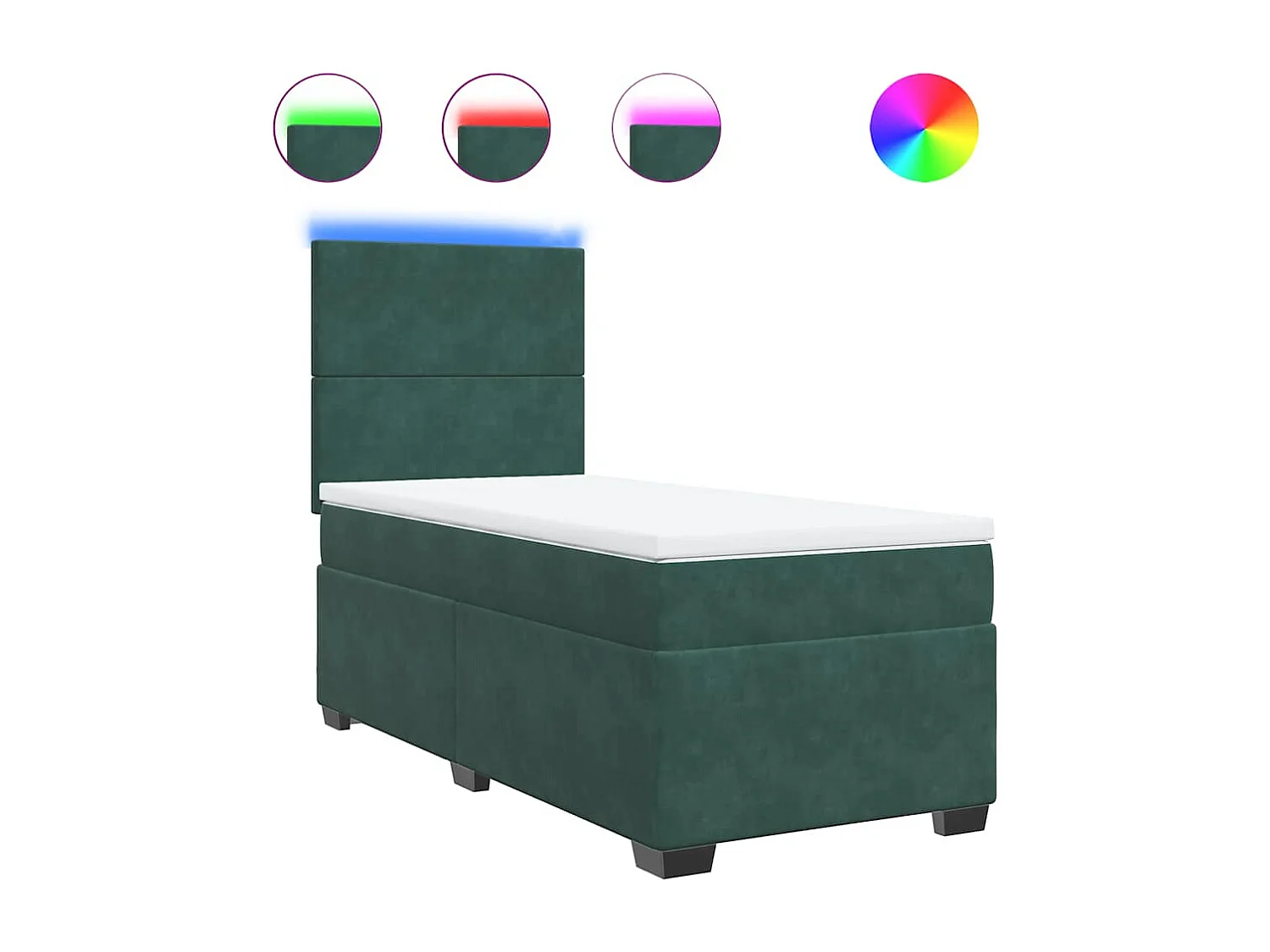 Sommier à lattes de lit et matelas Vert foncé 80x200 cm Velours