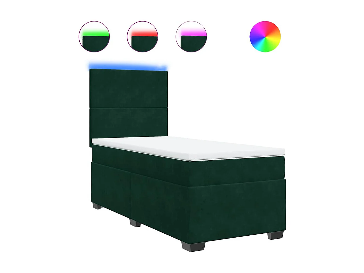 Boxspringbett mit Matratze Dunkelgrün 80x200 cm Samt