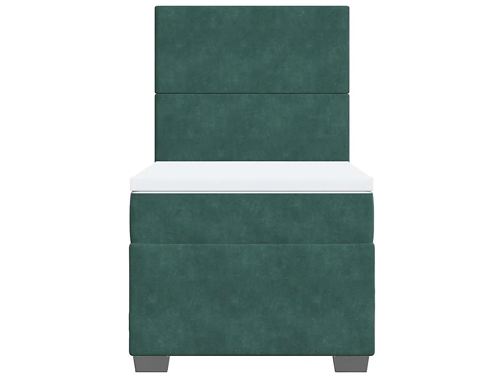 Boxspring met matras fluweel donkergroen 80x200 cm