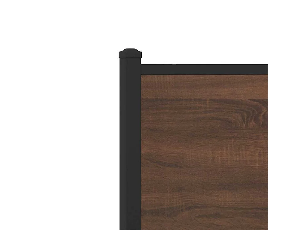 Metallbett ohne Matratze Braun Eichen-Optik 120x200 cm