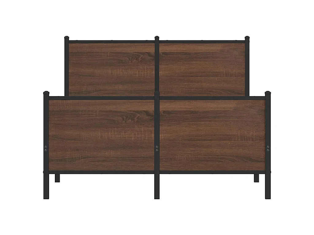 Cadre de lit en métal sans matelas chêne marron 120x200 cm