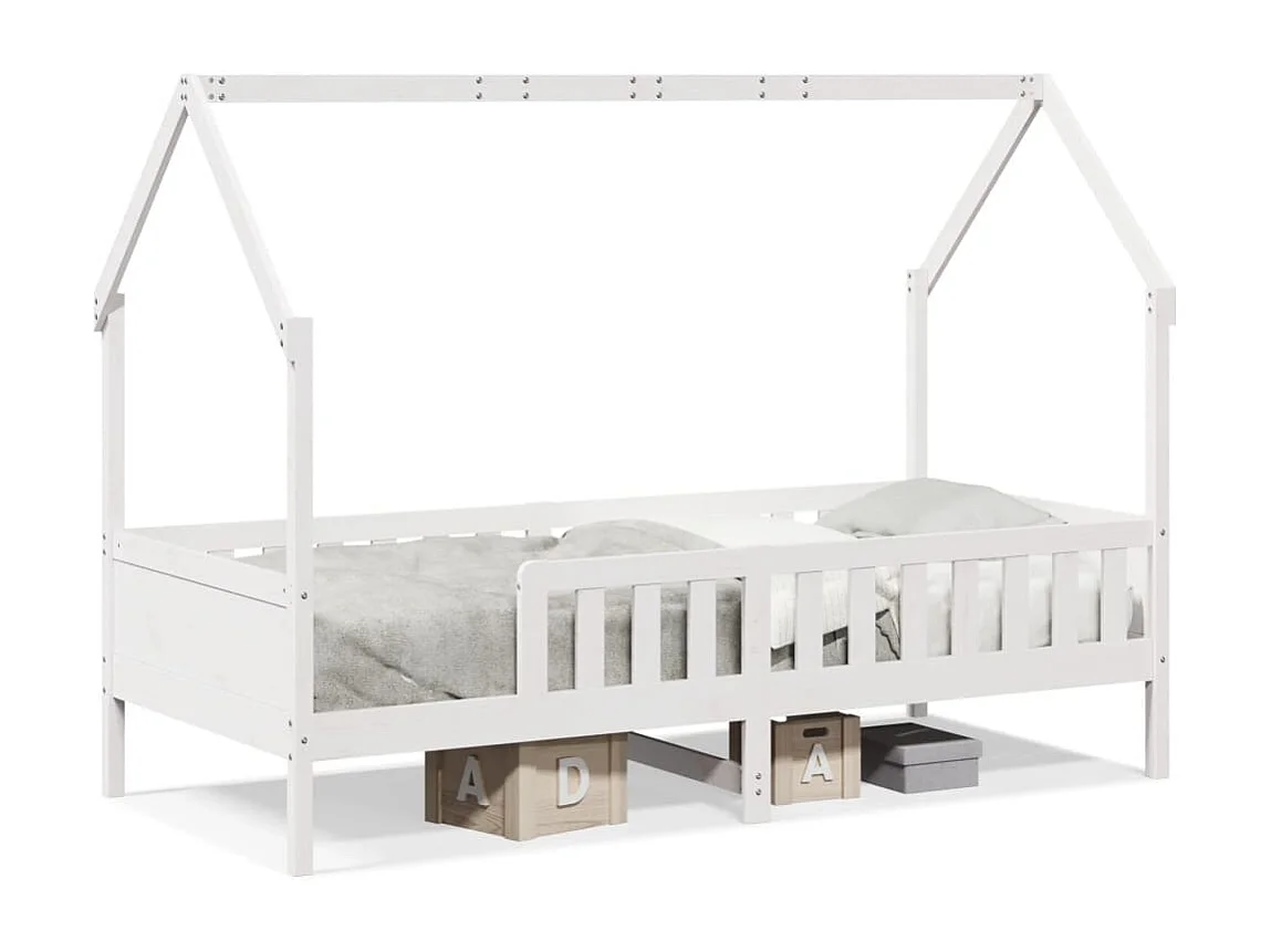 Cadre de lit d'enfants forme de maison sans matelas pin