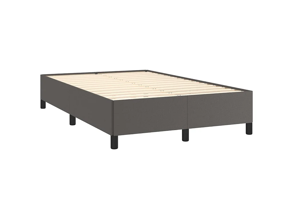 Boxspring met matras kunstleer grijs 120x190 cm