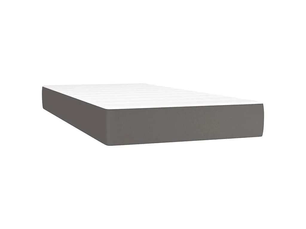 Boxspring met matras kunstleer grijs 120x190 cm