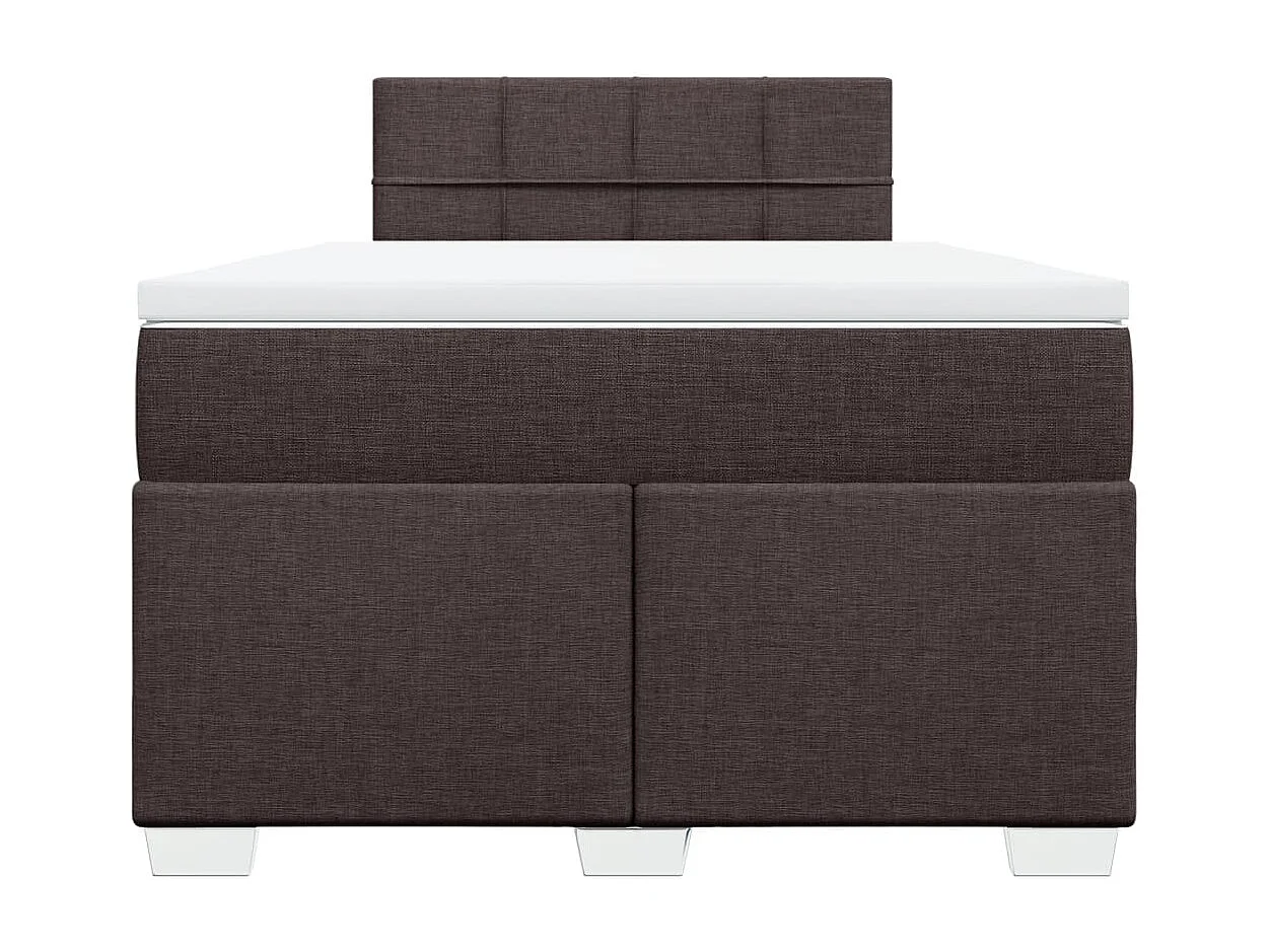 Boxspring met matras stof donkerbruin 120x190 cm