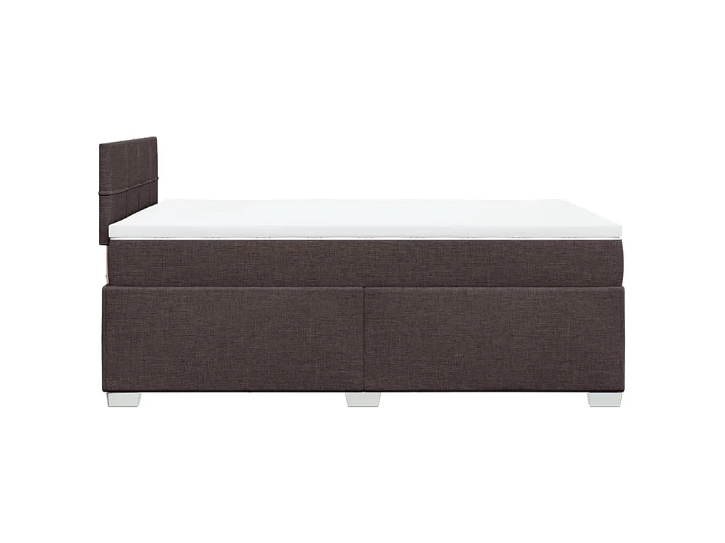 Cama box spring con colchón tela marrón oscuro 120x190 cm