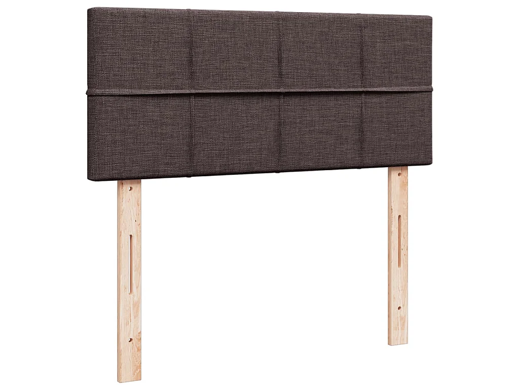 Cama box spring con colchón tela marrón oscuro 120x190 cm