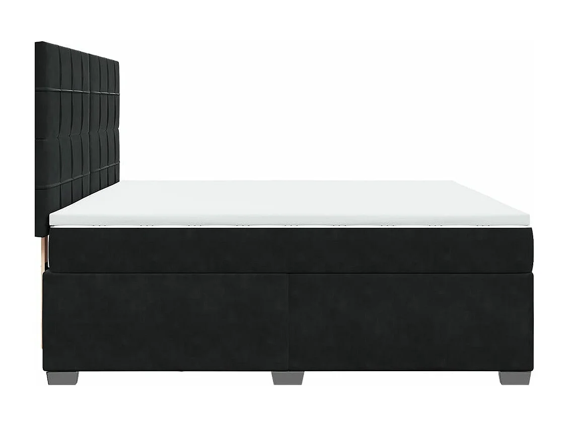 Boxspring met matras fluweel zwart 180x200 cm