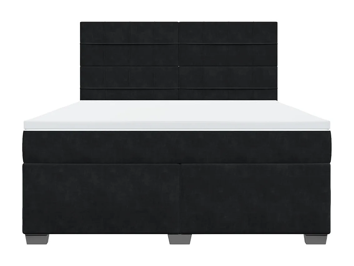 Sommier à lattes de lit avec matelas Noir 180x200 cm Velours