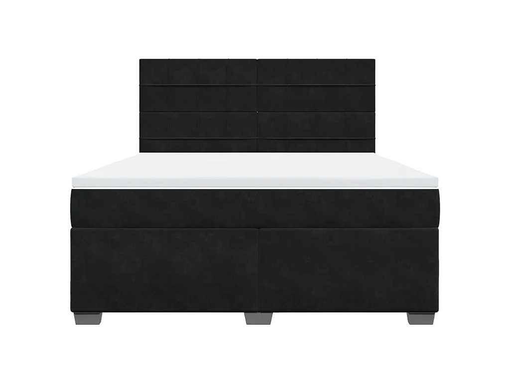 Boxspring met matras fluweel zwart 180x200 cm