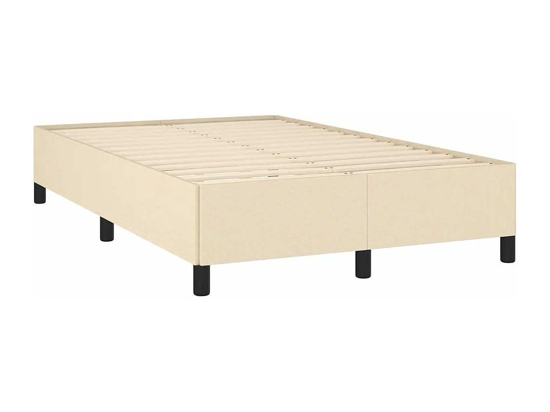 Sommier à lattes de lit avec matelas crème 120x190 cm tissu