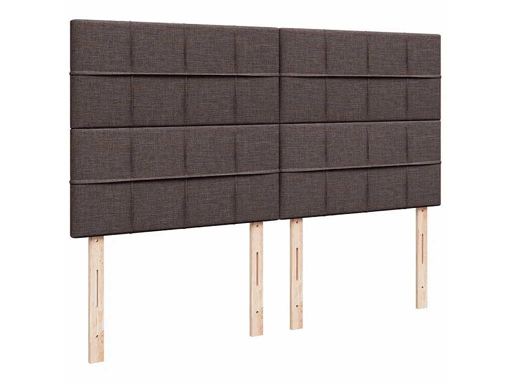 Cama box spring con colchón tela marrón oscuro 200x200 cm