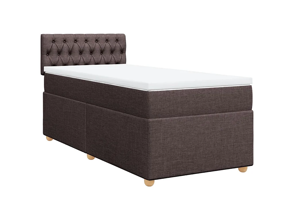 Boxspringbett mit Matratze Dunkelbraun 100x200 cm Stoff