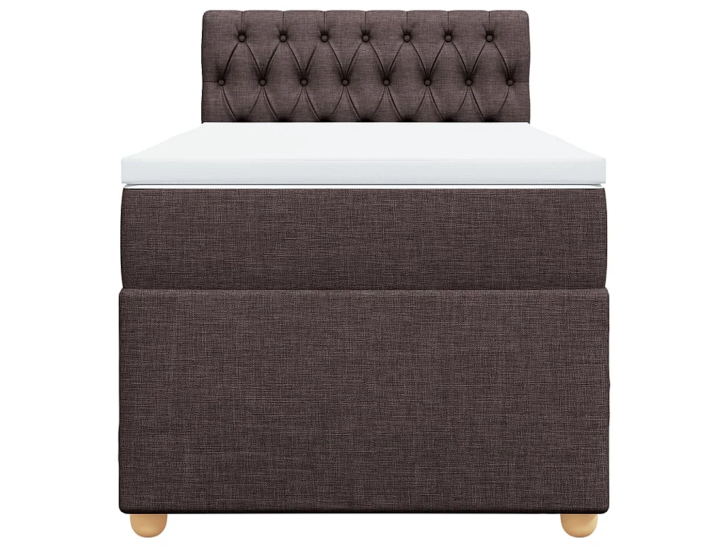 Boxspringbett mit Matratze Dunkelbraun 100x200 cm Stoff
