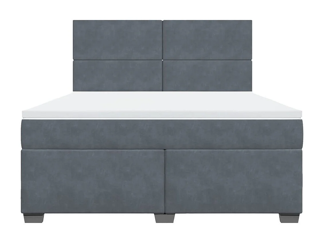 Cama com molas/colchão 180x200 cm veludo cinzento-escuro