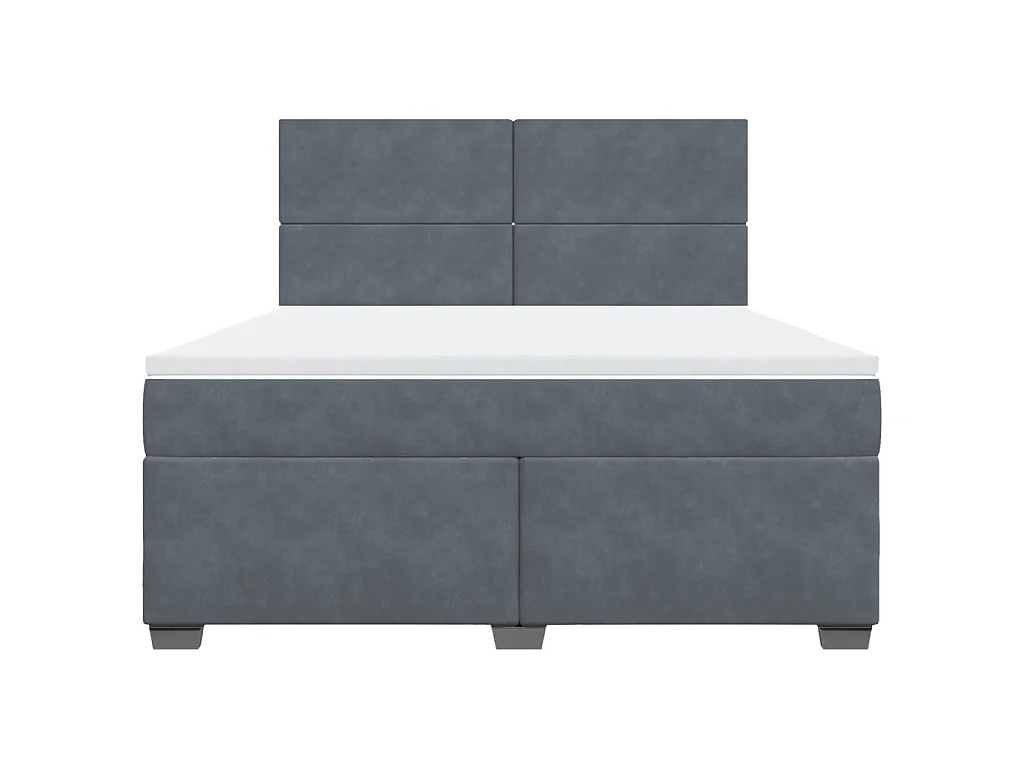 Boxspringbett mit Matratze Dunkelgrau 180x200 cm Samt