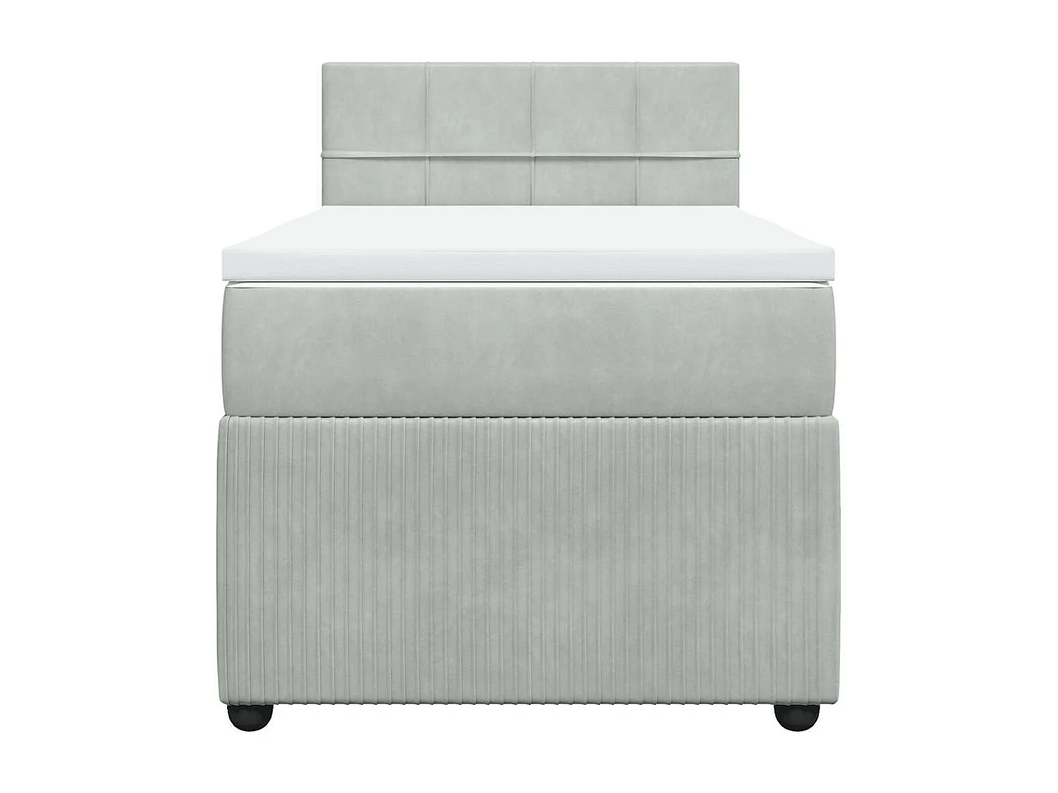 Giroletto a Molle con Materasso Grigio Chiaro 90x190 cm Velluto