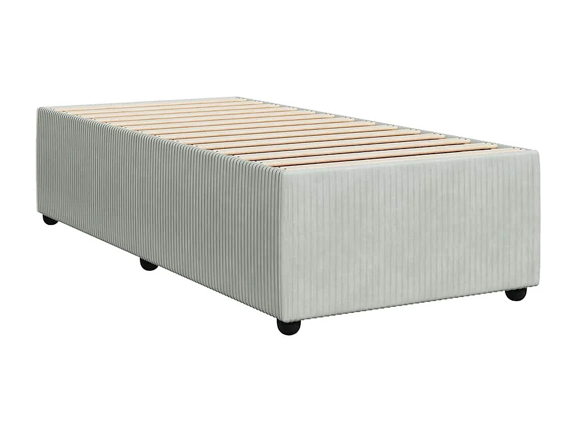 Giroletto a Molle con Materasso Grigio Chiaro 90x190 cm Velluto