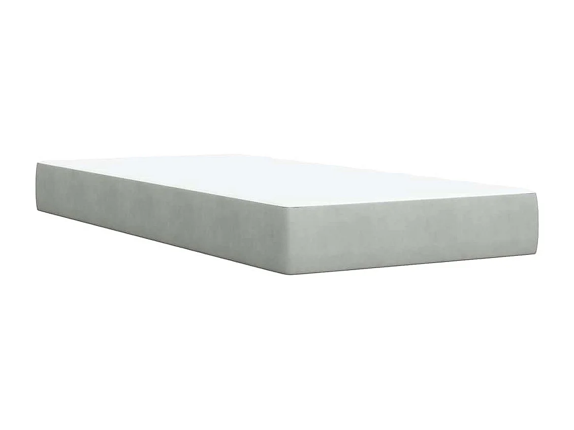 Giroletto a Molle con Materasso Grigio Chiaro 90x190 cm Velluto