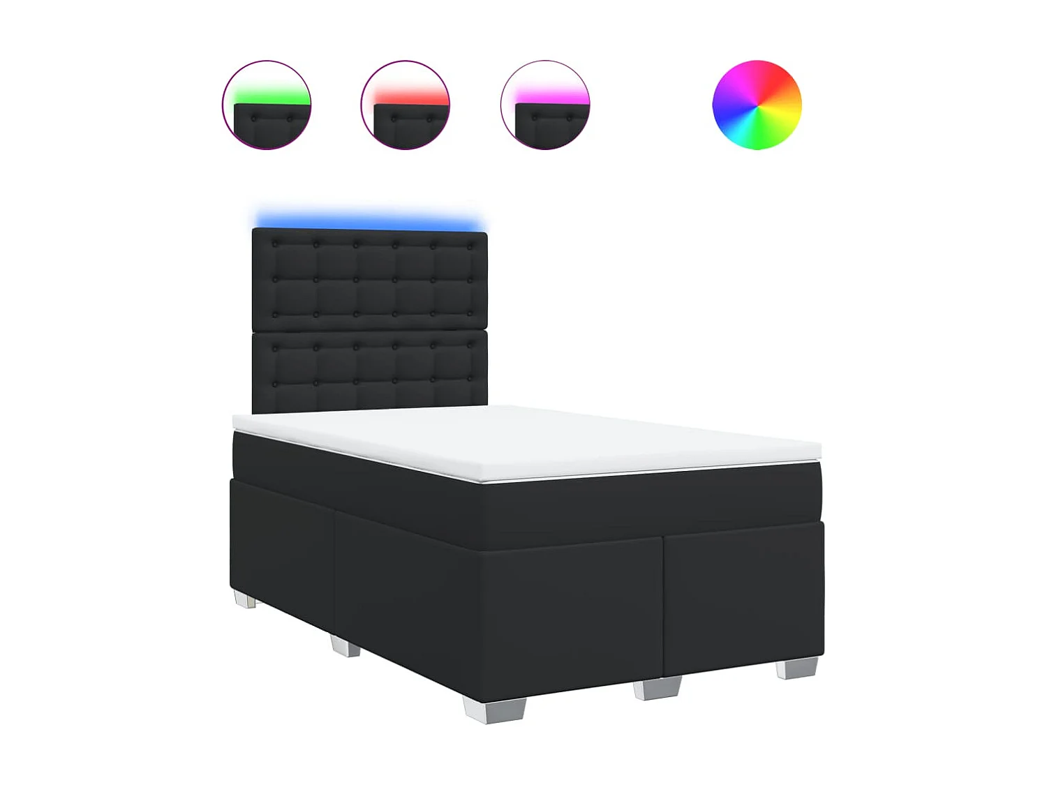 Boxspring met matras kunstleer zwart 120x190 cm