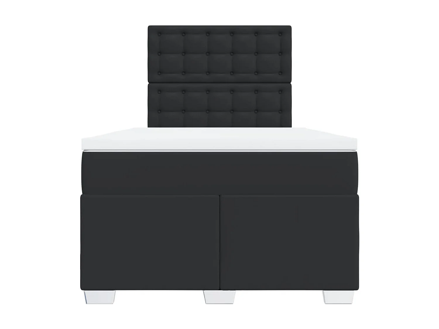 Boxspring met matras kunstleer zwart 120x190 cm