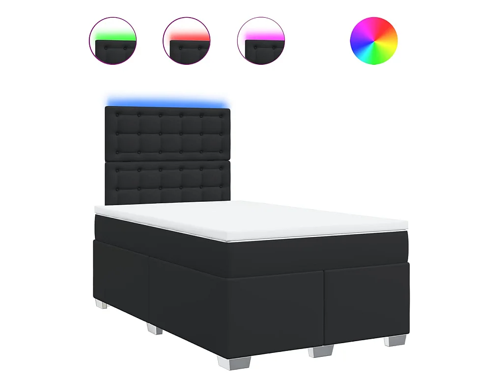 Boxspring met matras kunstleer zwart 120x190 cm