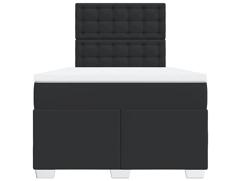 Boxspring met matras kunstleer zwart 120x190 cm