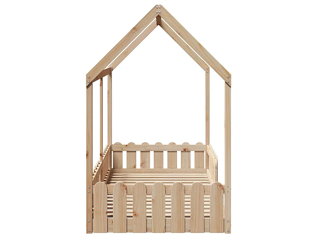 Cama infantil formato casa 90x190 cm madeira de pinho maciça