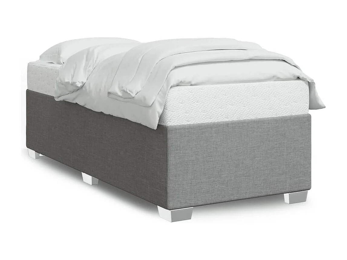 Cadre de lit sans matelas gris clair 80x200 cm tissu