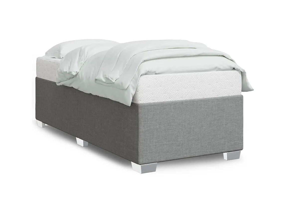 Cadre de lit sans matelas gris clair 80x200 cm tissu