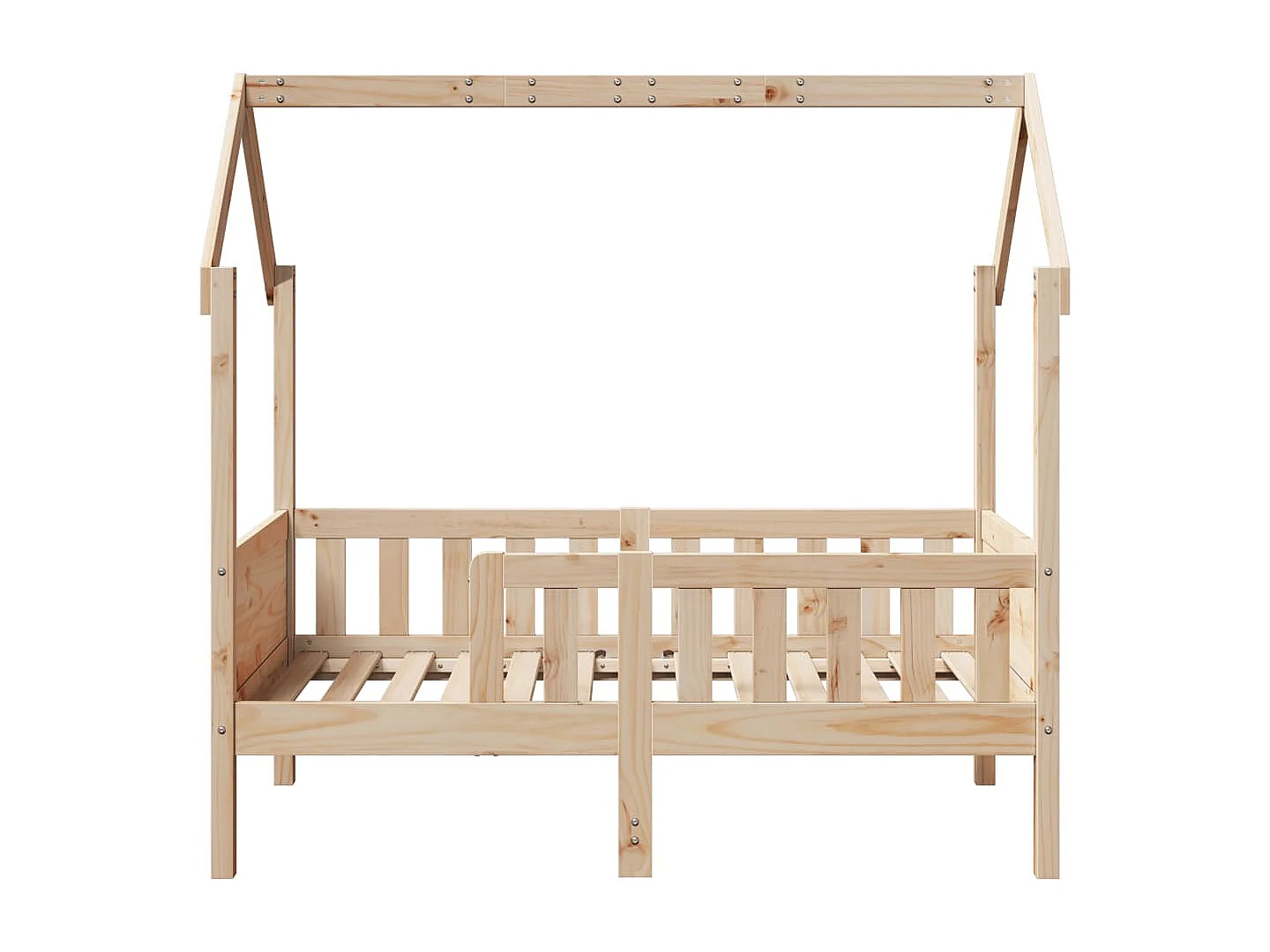 Cama infantil formato casa 80x160 cm madeira de pinho maciça