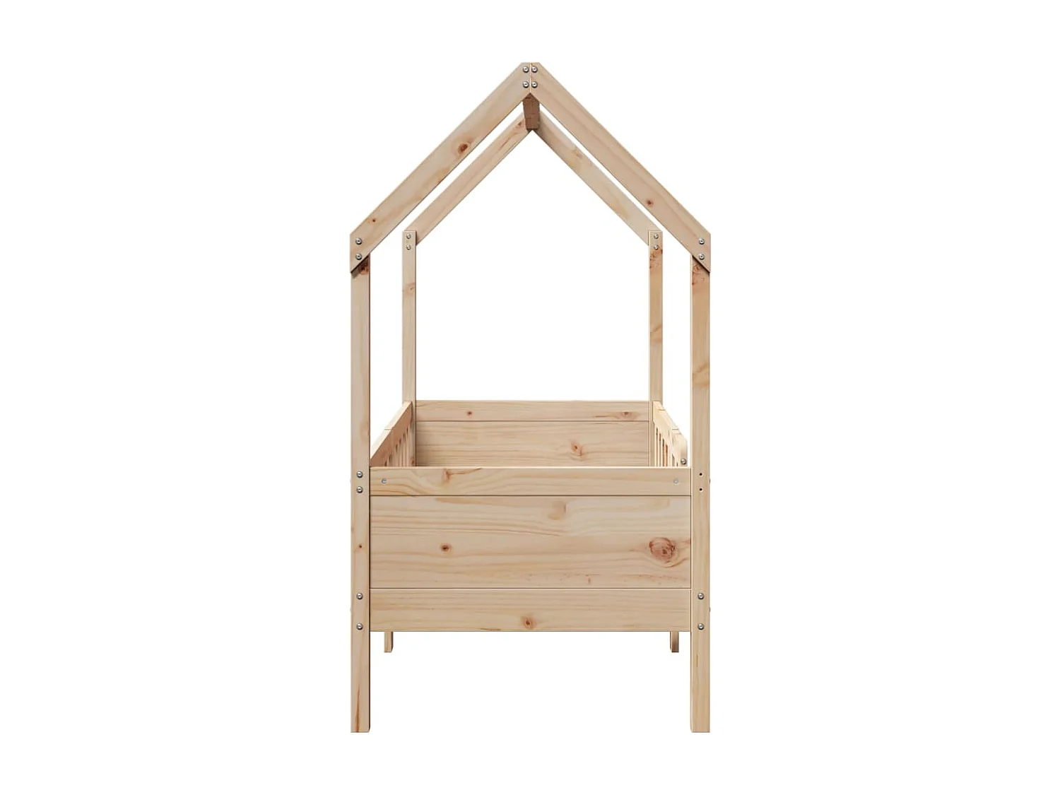 Cama infantil formato casa 80x160 cm madeira de pinho maciça