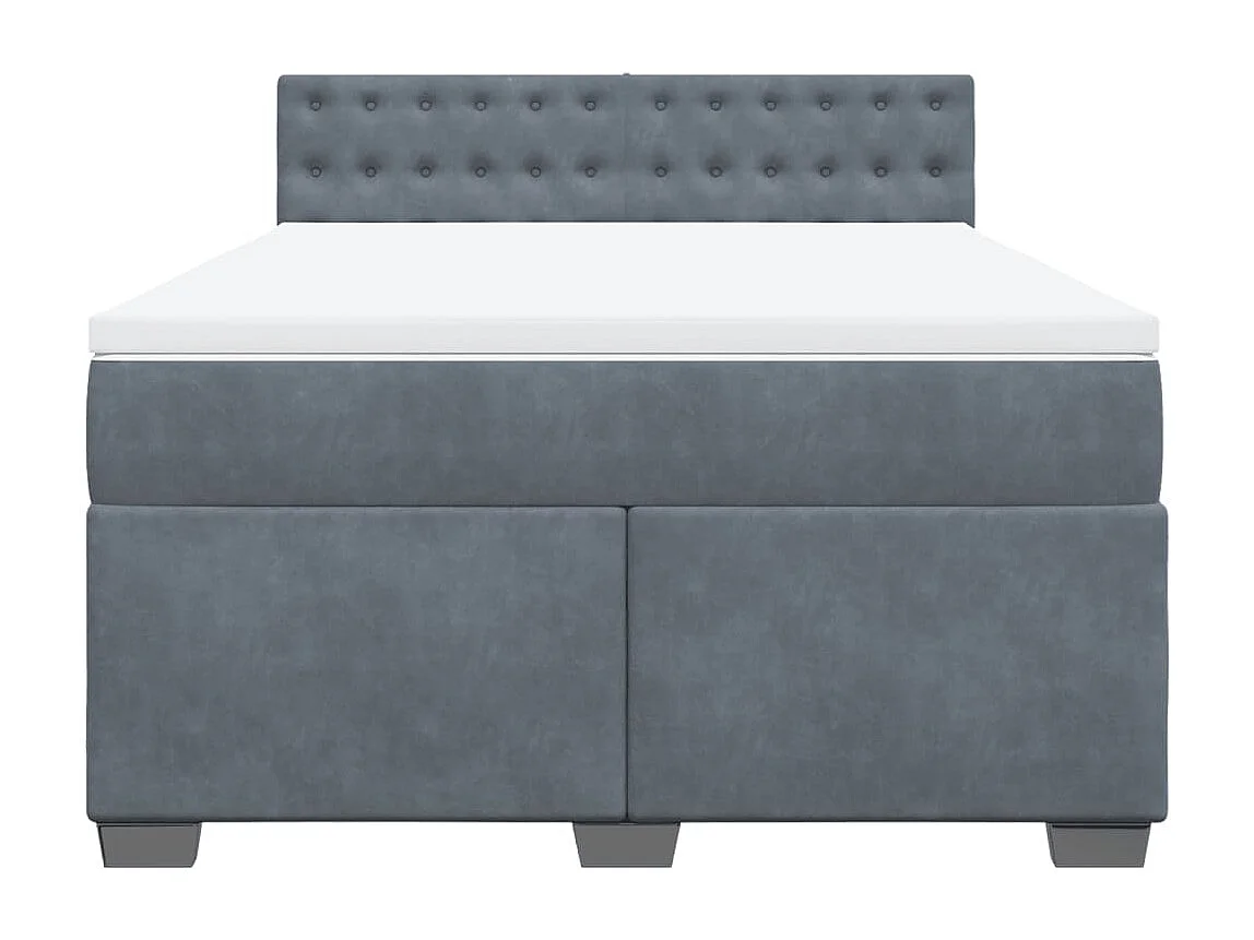 Boxspringbett mit Matratze Dunkelgrau 140x200 cm Samt