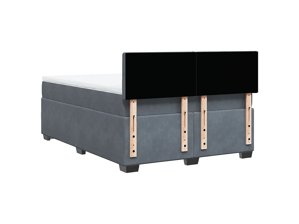 Boxspring met matras fluweel donkergrijs 140x200 cm