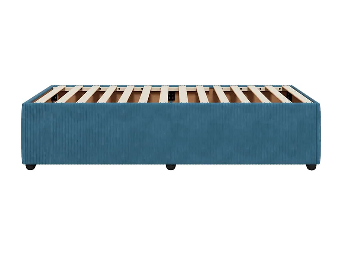 Estrutura de cama 100x200 cm veludo azul