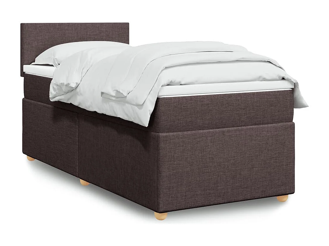 Boxspringbett mit Matratze Dunkelbraun 90x200 cm Stoff