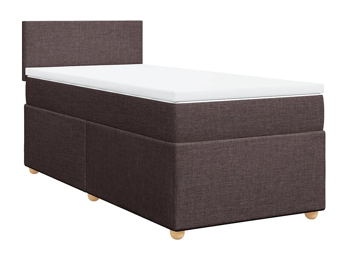 Boxspringbett mit Matratze Dunkelbraun 90x200 cm Stoff