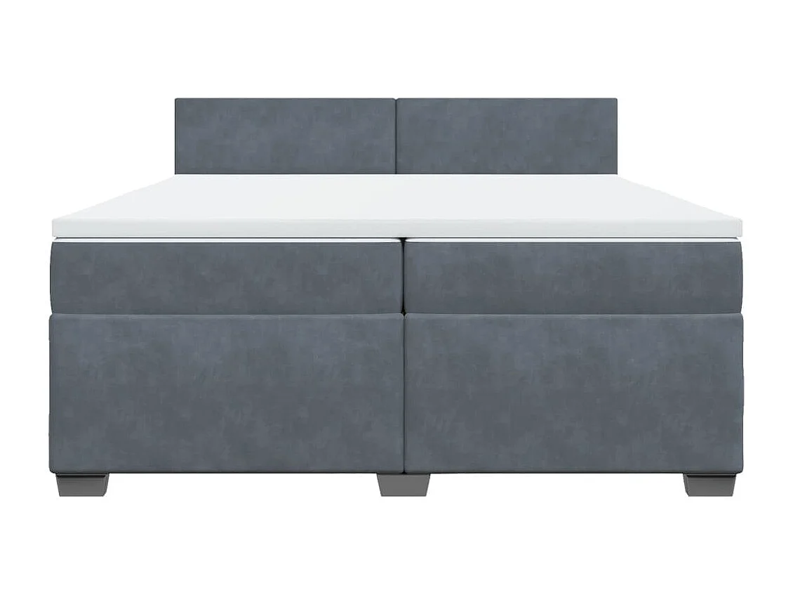 Cama com molas/colchão 200x200 cm veludo cinzento-escuro