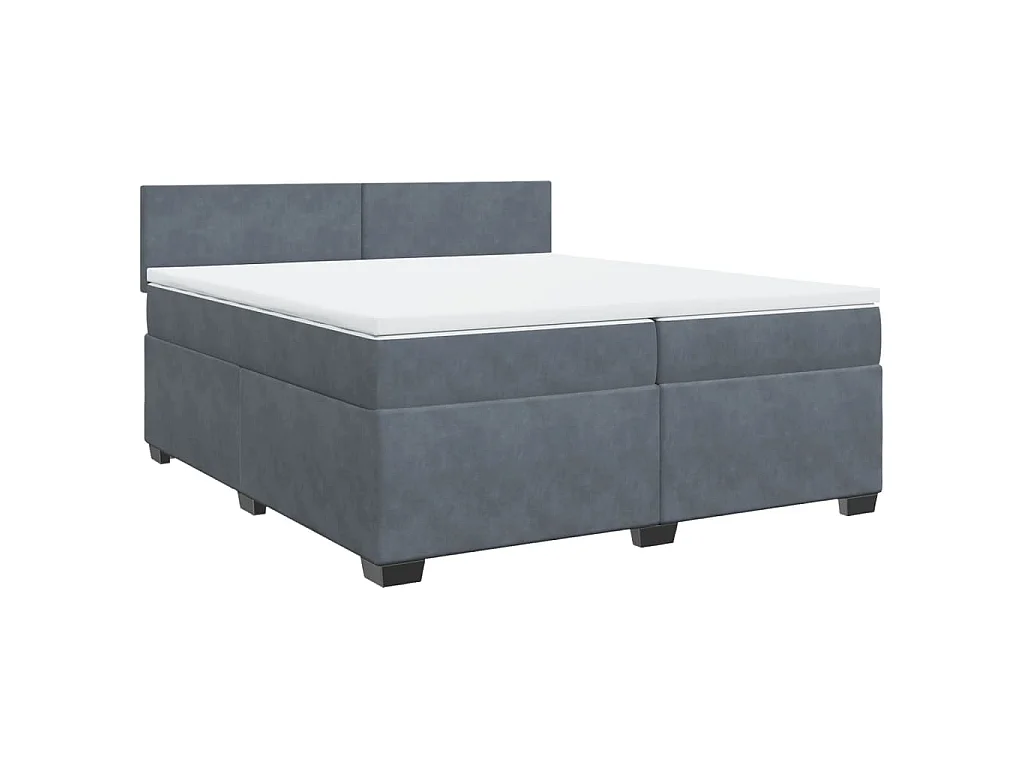 Boxspringbett mit Matratze Dunkelgrau 200x200 cm Samt