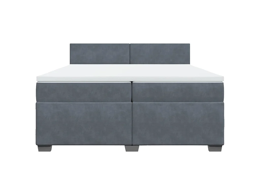 Boxspringbett mit Matratze Dunkelgrau 200x200 cm Samt