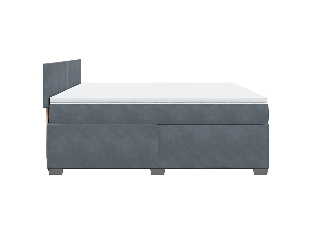 Boxspringbett mit Matratze Dunkelgrau 200x200 cm Samt