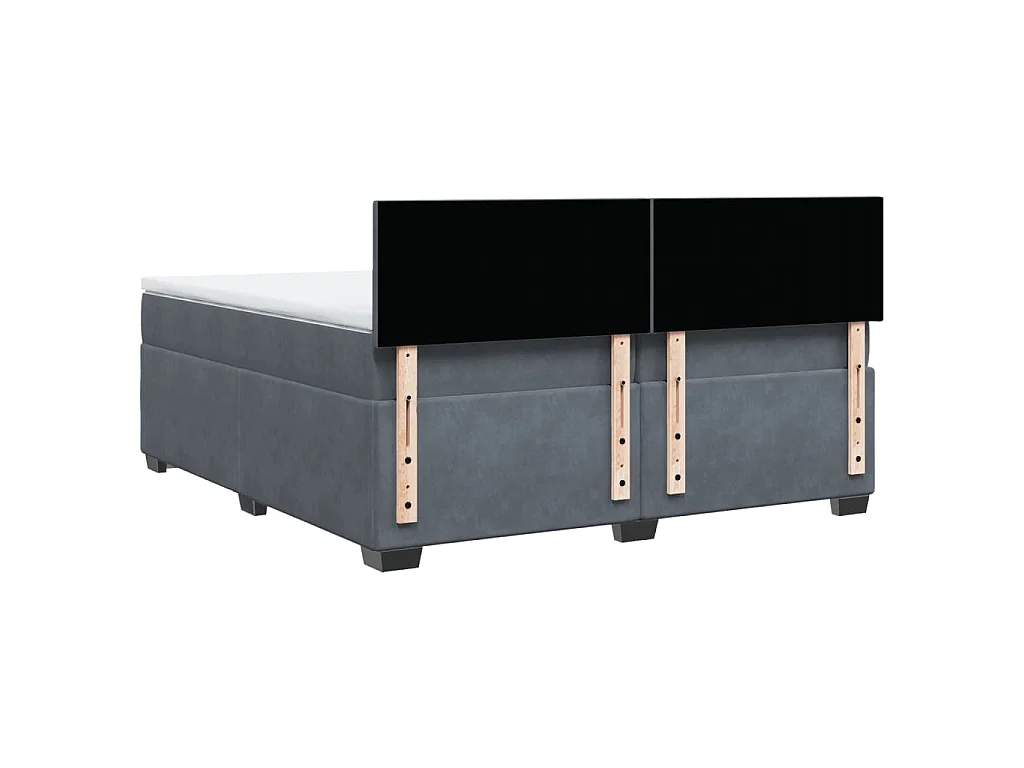 Boxspringbett mit Matratze Dunkelgrau 200x200 cm Samt