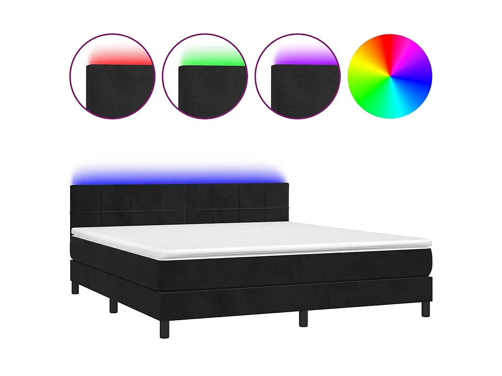 Boxspring met matras en LED fluweel zwart 160x200 cm