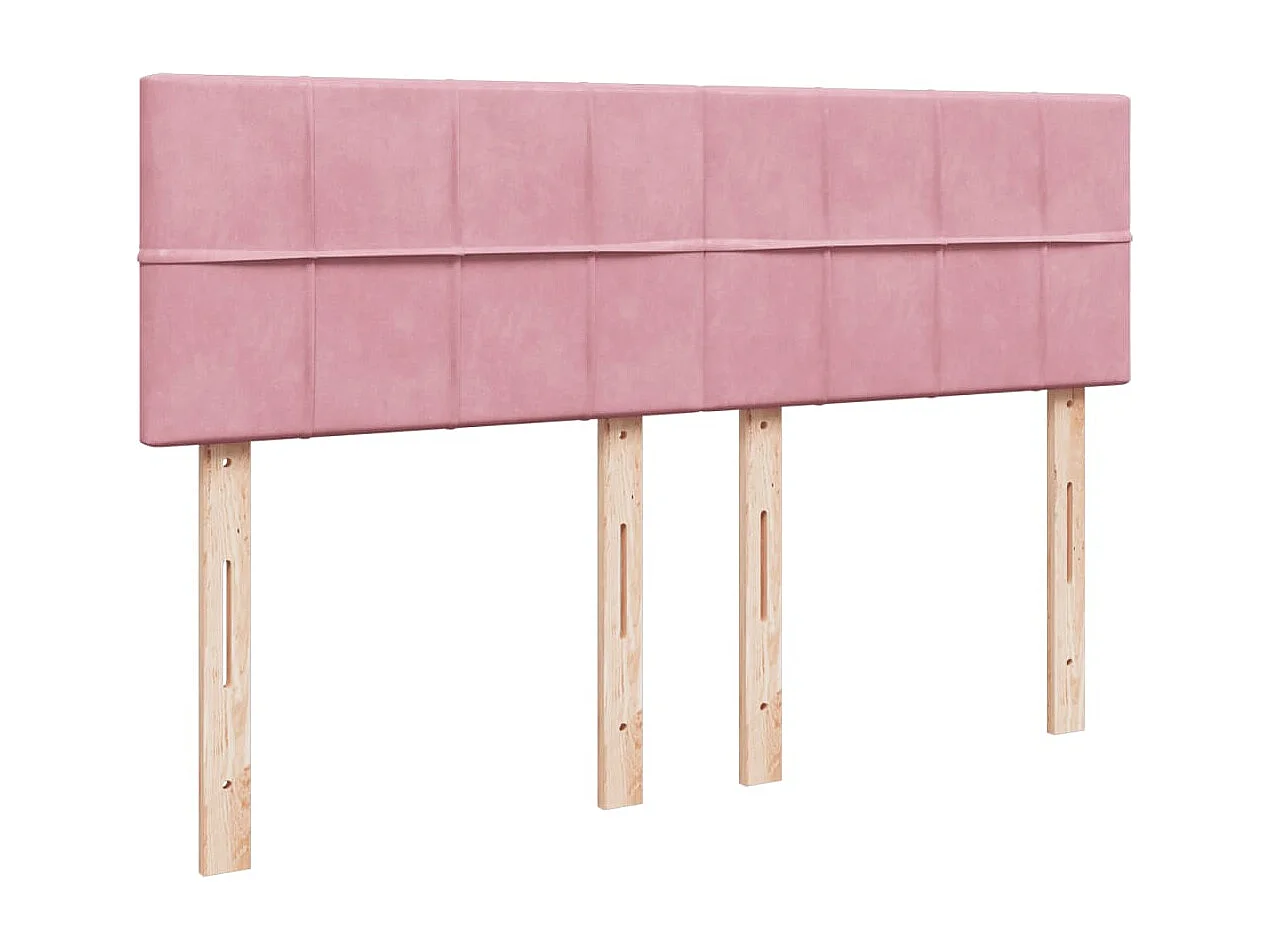 Giroletto a Molle con Materasso Rosa 160x200 cm in Velluto