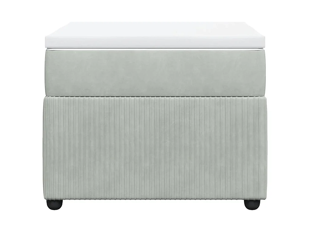 Cama com molas/colchão 100x200 cm veludo cinza-claro