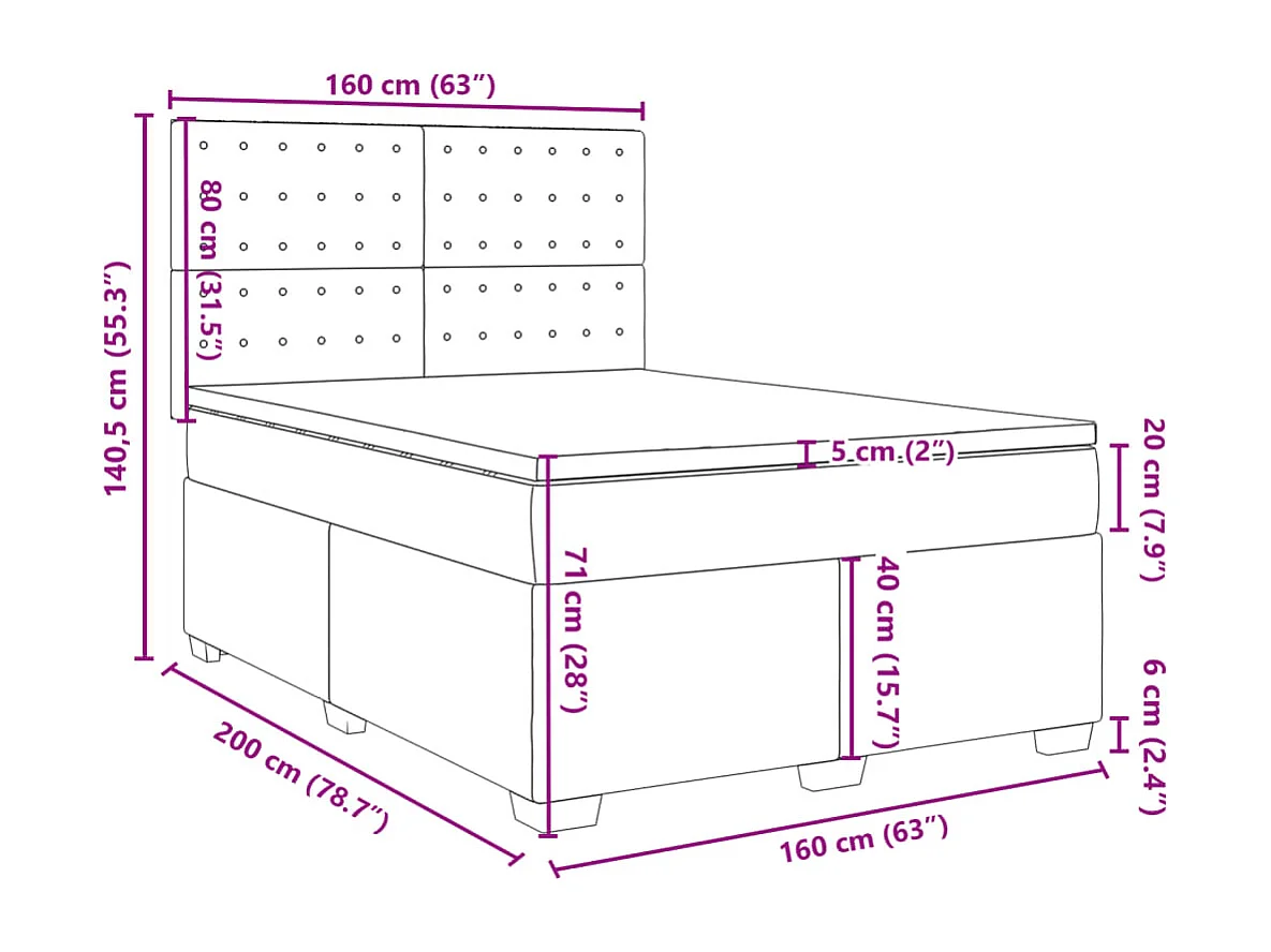 Boxspring met matras kunstleer cappuccinokleurig 160x200 cm