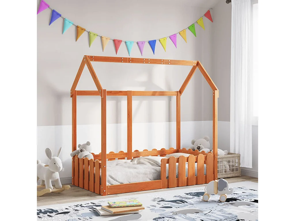 Bedhuis wasbruin massief grenenhout 70x140 cm