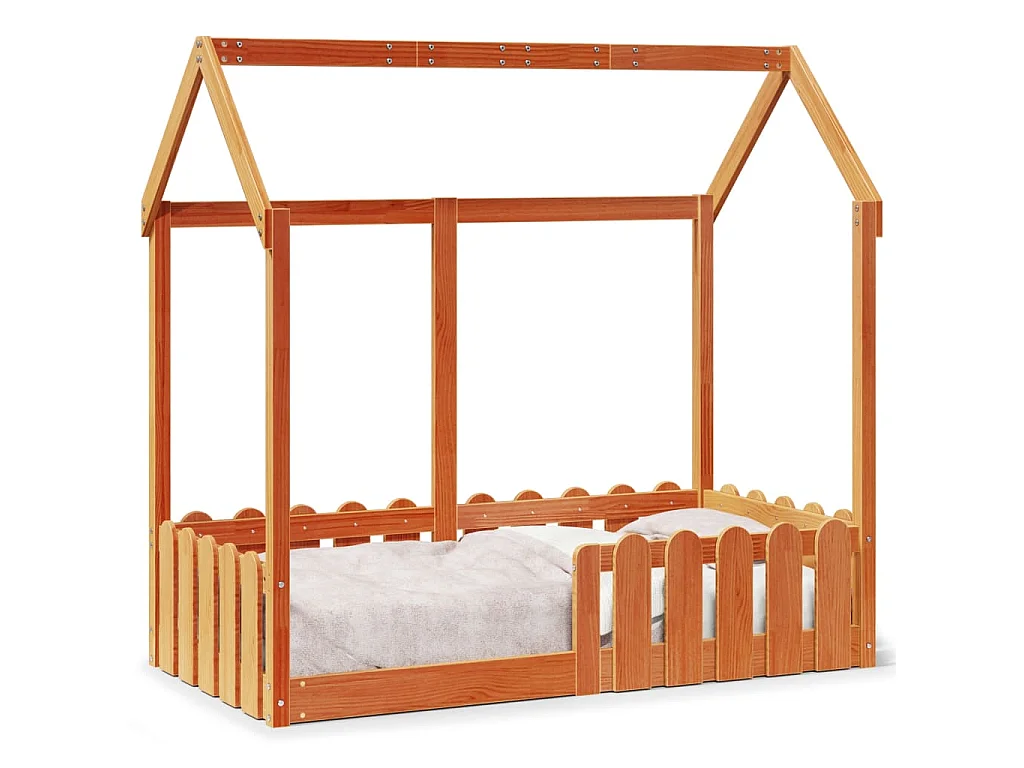 Cadre de lit d'enfants forme de maison sans matelas 70x140 cm