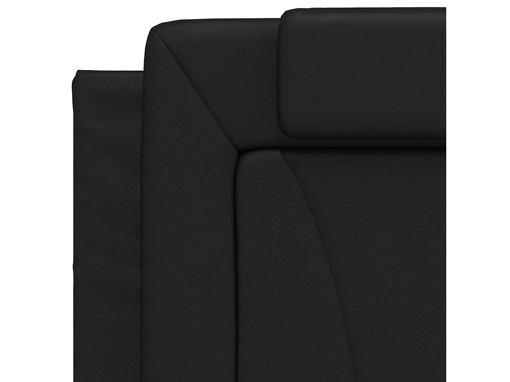 Lit Viana avec matelas noir 80x200 cm similicuir